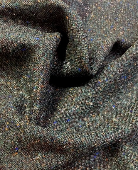 Костюмный твид меланж т.зеленый